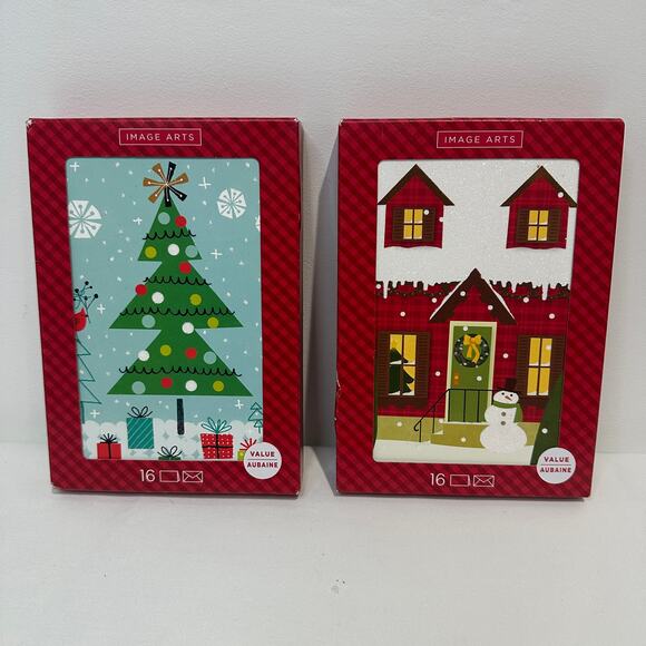 Hallmark Other - Pack of 32 Hallmark Christmas Holiday Assorted Boxed Glitter Cards w/ Envelopes